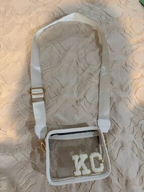 White Clear Crossbody Bag with KC Patch